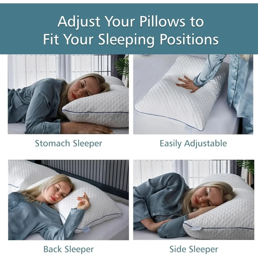 Memory Foam Pillows, Adjustable Side Sleeper Pillow